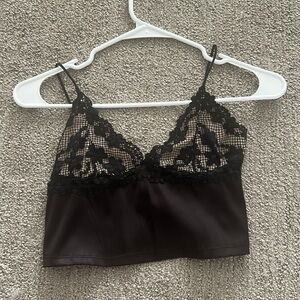 Lace black tank top